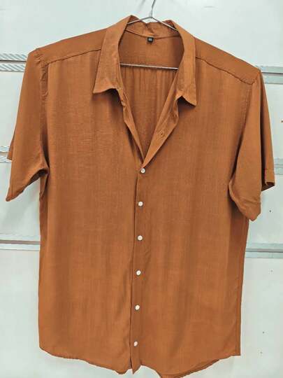 Camisa Masculina Plus Size em Sólido com Várias Cores Disponíveis - Estilo Clássico e Confortável‌ Tecido 100% linho