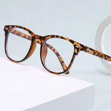 1PCS  Blue Light Blocking Glasses Geometric Plastic Decoration Daily Vintage Fashion Classic Elegant Simple Never Outdated All-Match Couple Style Shades Basics Casual Women Clear Glasses For Outdoor Travel Daily Life Office Reading Accessories - 1 件豹紋 - 查看 3