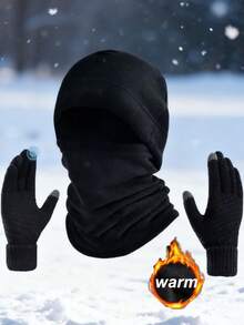 2件套男士冬季防风面罩颈部保暖护耳拉法帽骑行帽 - 彩色 - 查看 6