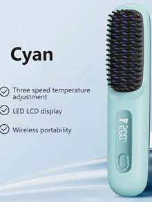 便携式无绳直发梳，带负离子的便携式直发梳，女士热梳直发器，轻巧迷你，方便携带，充满电后可使用约 20 分钟