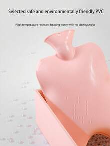 1 pieza Bolsa de agua caliente, reforzada a prueba de explosiones, calentador de manos para mujer, compresa caliente, calentador de estómago, calentador de pies, bolso de agua caliente de terciopelo de imitación de conejo - Multicolor - Ver 5