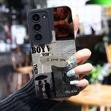 Funda de Teléfono de Periódico Rosa Se Ajusta Perfectamente a los Teléfonos de las Series  Galaxy S25 Ultra, S24 PLUS, S23+, S22 y S21.Tiene absorción de impactos, características antideslizantes, diseño ligero y una nueva forma elegante. Está hecho de TPU de alta calidad, que es suave y duradero. - Colores mixtos - Ver 4