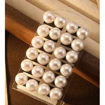 12 Pairs Minimalist Pearl Stud Earrings, Versatile Chic Earrings For Women