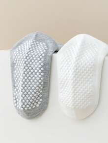 5 Pairs Children's Solid Color Mid-Calf Socks, Non-Slip Socks, Parent-Child Dot Yoga Socks, Toddler Non-Slip Socks For Crawling, Bouncing, Gymnastics, Boys & Girls Sports Socks, Indoor Anti-Slip Socks, Soft & Comfortable