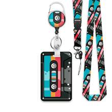 1pc (Badge Clip + Lanyard + Card Holder) Minimalist Microphone Pattern Nurse ID Badge Reel With Retractable Badge Scroll, Durable Keychain, Versatile ID Card Holder Lanyard, Suitable For Healthcare, School, Nurses, Medical Assistants, Social Workers, Office Use, Teacher's Day Gift - Multicolor - View 10