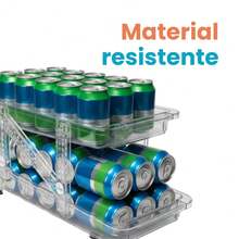 2 Organizadores Latas Refrigerador Multifuncional Dispensador Práctico Hogar Cocina Almacenamiento Ordenador Bebidas Nevera Espacios Reducidos - Transparente - Ver 7
