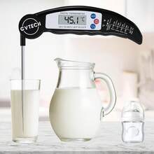 Termómetro de alimentos, GVTECH termómetro digital de lectura instant para carne, termómetro de cocina de sonda larga plegable con ° F/ ° C, perfecto para cocina, ahumador, barbacoa, baño de agua (negro) - 1 - Ver 9