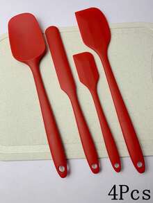 Zestaw 6 silikonowych przyborów kuchennych – kolory nordyckie – szpatułki do gotowania i pieczenia, skrobaki, pędzel, rozprowadzacz lukru – materiał gumowy, motyw świąteczny, bez ładowania i baterii