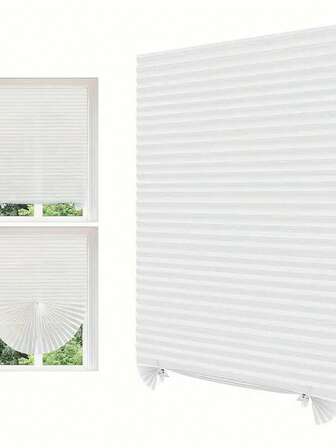 1pc Easy Install Pleated Curtain, Suitable For Office, Kitchen, Bedroom And More Scenarios
