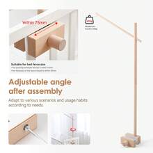 Soporte rectangular de madera para campana de cuna, accesorio de cuna de bebé de fácil instalación, gancho para campana de cama, soporte universal para habitación de bebé, barra para colgar mosquitera, accesorio de cuna para bebé recién nacido, soporte ajustable para campana de cama, regalo de Navidad, Halloween, cumpleaños, utilería para fotografía - Multicolor - Ver 7