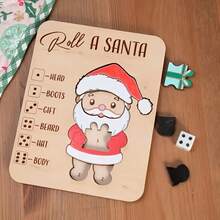 New Christmas Puzzle Toy Wooden Dice Game Board, Holiday Gift, Party Decor, Family Game Night, Best Gift - Khaki - View 5