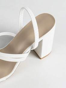 Giày sandal cao gót đế dày hở mũi kiểu cổ tích màu trắng dành cho nữ, gợi cảm, thanh lịch, thoải mái, tối giản, đa năng, thích hợp cho mùa xuân hè. - trắng - Xem 7