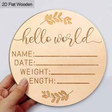 2pcs Baby Birth Wristbands&Baby Birth Announcement Sign Hello World Text With Wooden Tray,For Baby Shower Gender Reveal Party Pregnancy Announcement Birthday Party Nursery Decorations Christmas Decorations
