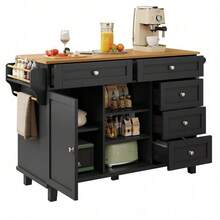 Mobile Storage Islands - Black + MDF - View 7