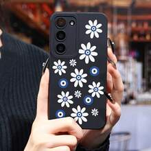 Funda de teléfono con lunares y margaritas adecuada para 24/S24 Plus/S24 Ultra, diseño de moda unisex, recortes precisos que protegen la lente, material TPU resistente al desgaste y a los arañazos - Colores mixtos - Ver 4