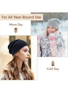 4顶轻薄透气的四季通用针织帽，适合睡眠、化疗、跑步、骑行、徒步、钓鱼等运动。 - A - 查看 4