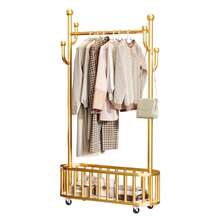 Rolling Clothes Rack For The Bedroom, Metal Clothes Rail With Storage Basket And Wheels, Freestanding Clothes Rack For Wardrobe, Laundry Room Or Shop, 175 X 80/100 X 32 Cm, White/Black/Gold - 金色 - 查看 9