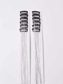 12 Pieces Clip-In Medium Straight Hair Synthetic Hair Clips, Fashion Party Girls Blonde Hair Silk Hair Clips, Colorful Glitter Hair Clips, Dazzling Hair Accessories For Holiday Gift Party With Family And Friends Christmas Gifts