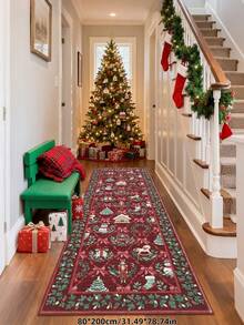 Thảm trang trí nhà bếp, thảm chùi chân, thảm chống trượt dễ lau chùi mới, thảm trang trí phòng ngủ, đồ trang trí Giáng sinh, trang trí phòng sang trọng, đồ dùng nghệ thuật, đồ trang trí nhà cửa, quà tặng tiệc tùng - Màu hồng gỉ - Xem 5