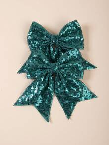 2/10个亮片丝带蝴蝶结发夹，闪亮啦啦队发夹，适合派对 - 彩色 - 查看 23