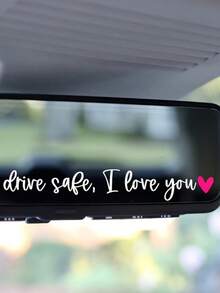 1/3Pcs Rearview Mirror Stickers|Affectionate & Friendly Reminder Waterproof Decals – Universal Fit For Car Interior Mirror Decor, Durable Plastic Stickers With Caring Message For Vehicle & Personalized Accessory Gift (Warm Emotional Appeal & Weather-Resistant Design) - Multicolor - View 3