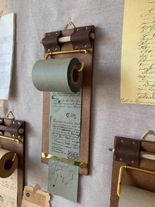 Wooden Sticky Note Board Holder, Large Vintage Roll Sticky Note Paper, Removable And Tear-Off Paper, Compatible With Bamboo Pens, Suitable For Rural-Style Bulletin Boards Or Bulletin Board Alternatives In Homes, Offices, And Classrooms, Made Of Durable Wood - Multicolor - View 8