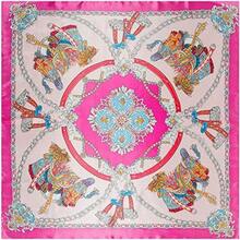YOUR SMILE Silk Like Scarf Women's Fashion Pattern Large Square Satin Headscarf Headdress - 103 - 查看 3