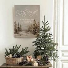 STHTTSW Arte de Pared Vintage de Navidad, Decoración de Pared de Invierno, Impresiones en Lienzo de Árbol de Navidad y Trineo Retro Rústico para Decoraciones de Pared en el Hogar, Dormitorio, Sala de Estar, de Navidad, x Pulgadas, cuadros decorativos para sala, póster, con marco, pósteres, cuadros para la pared, marcos para cuadros, cuadro, Virgen de Guadalupe, salas - transparente - Ver 6