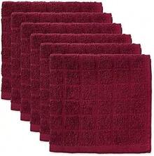 Basic Terry Solid Windowpane Dishcloth Set, 12x12, Red, 6 Piece, 2025 - Wine - View 5