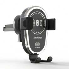 15W Wireless Car Charger, Wireless Phone Charging Holder, Triangular Wing Design, Stable Structure, Supports PD/QC Fast Charging Protocols, Compatible With IPhone & Galaxy Series - Black - View 9