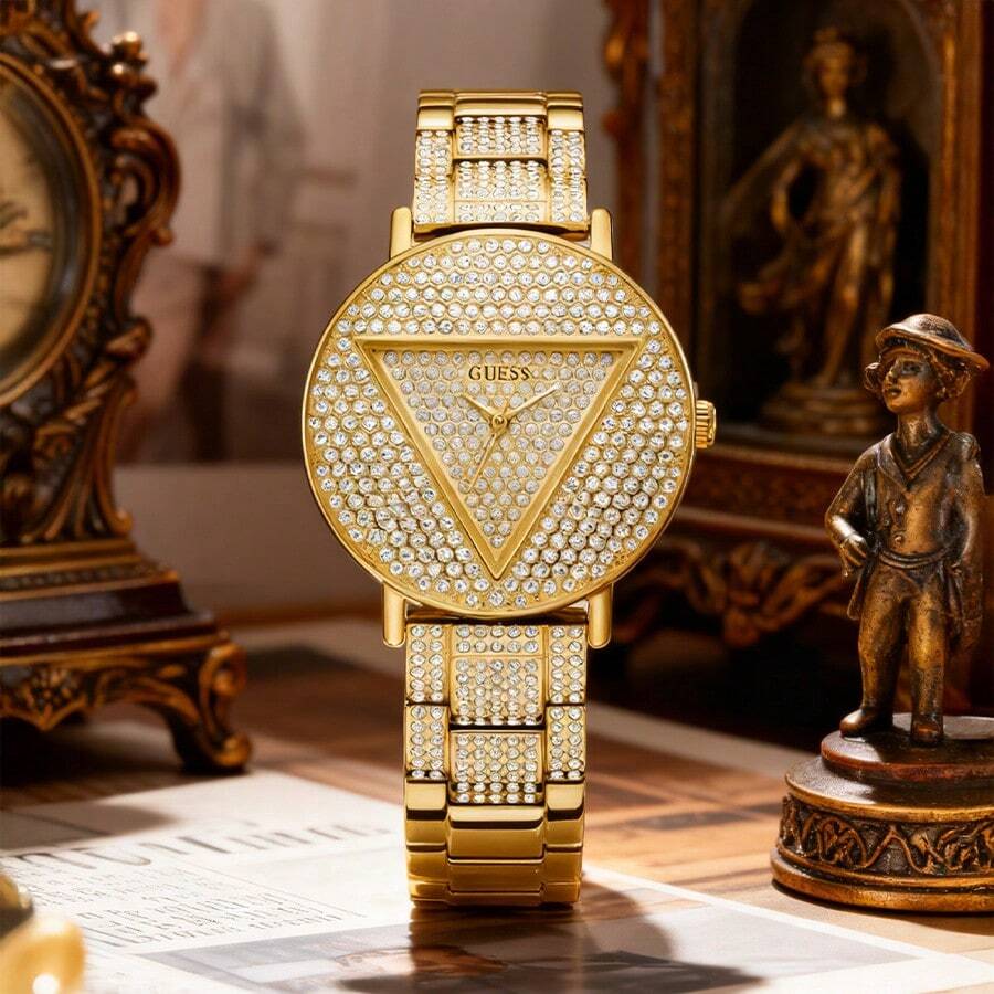 Guess Reloj de cuarzo para mujer, caja de acero inoxidable, aplicable a ocasiones de negocios, regalos de cumpleaños, GW0512L2 / GW0512L4 / GW0527L2