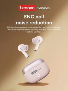 Lenovo LE221 Minimalist Wireless Earphones With Passive Noise Cancellation, HIFI Sound Quality, High-Definition Calls, Noise Cancellation With Microphone, Low Latency, Long Battery Life, Suitable For Gaming, Music, Sports, Compatible With Smartphones And Computers - 粉色 - 查看 1
