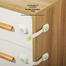 【2个装安全抽屉锁】2个装安全锁，抽屉防护锁，防夹多功能防解锁扣，冰箱柜门锁扣