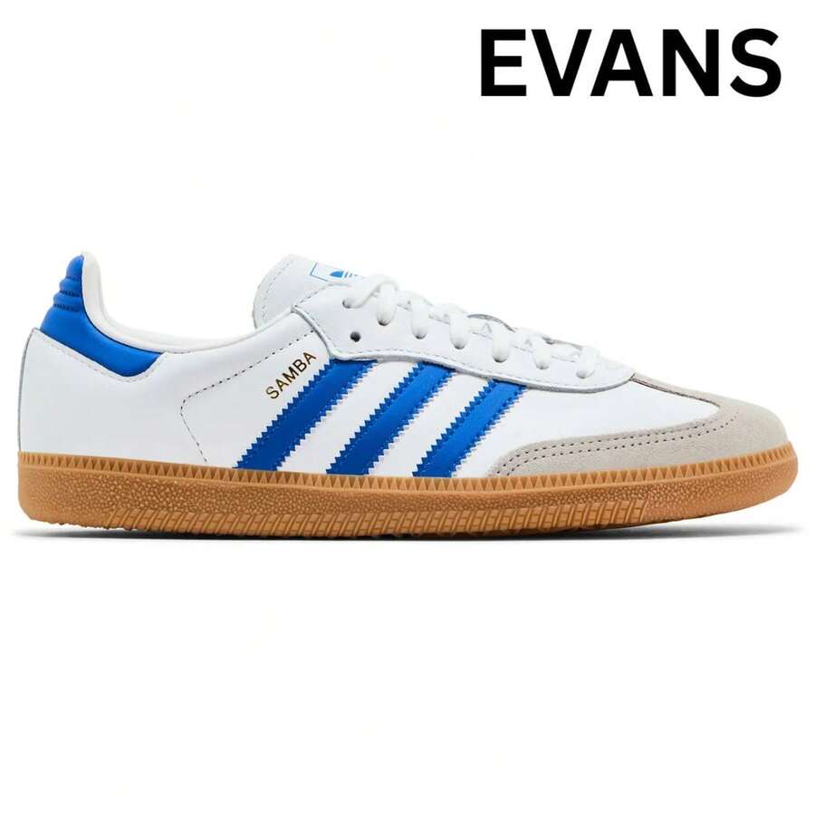 Adidas Samba OG White Blue JP5482 Women Fashion Sneakers New - Trắng Xanh - Xem 1