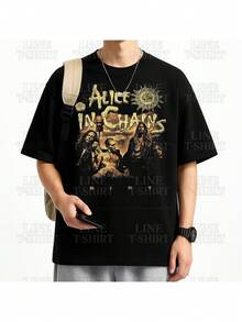 Alice In Chains Rock Band T-Shirt, Grunge, International Music, Unisex, Men's/Women's, 100% Cotton, Top Premium Streetwear, New Release, Immediate Shipping, Various Colors!! Plus Size - 愛麗絲囚徒2 - 查看 2