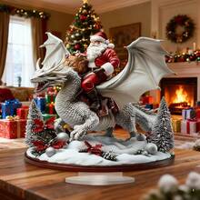 [Kundenliebling] Weihnachtsmann & Drachen Acryl Dekoration - Perfekt für Heim- und Bürodekoration, ideales Weihnachtsgeschenk, 10x8