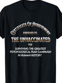 Certificado de Logro Entregado - Camiseta Orgullosa y Sin Vacunarse - Negro - Ver 6