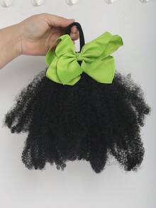 1pc Kids Afro Puff Soft Hair Luxury Kids Hair Buns Hand Feel Marley Kinky Bulk For Hair Girl With Elastic - Natural Black - View 12