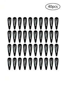 10/20/40pcs Black Simple BB Clips Hair Clips Bangs Clips Side Clips Barrettes Fashion Versatile Bangs Clips Hair Accessories Suitable For Daily Commute And Student Back To School, Hair Accessories Bow Hair Clips, Head Accessories - Black - View 9