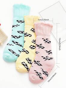 10 đôi tất trẻ em/trẻ nhỏ ngẫu nhiên, dày dặn, lót lông mềm mại, chống trượt, tất giữ ấm khi ở nhà. - Nhiều màu - Xem 6