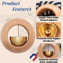 Shopkeepers Bell Door Opening, Magnetic Wood Doorbell, Wind Chime Door, Store, Refrigerator, Porch, Garden, Entrance, Restaurant, Office, Housewarming C - Shaped - Round-shaped - View 5