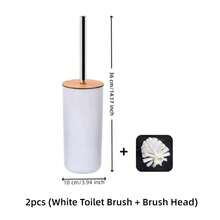 2件套马桶刷清洁套装,长柄马桶刷配收纳桶,小巧节省空间,适合小型浴室,密封竹盖防溅,刷头可替换,北欧风格清洁刷,马桶清洁工具,奢华浴室用品,宿舍必备,公寓必备 - 黑色 - 查看 16
