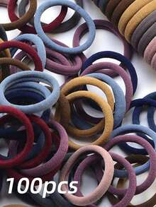 1000/600/500/300/200/100/50/20/10pcs/Pack Solid Color Hair Ties, Easily Create Elegant Hairstyles: Black Elastic Hair Bands, Suitable For Daily Fashion Matching. Designed For Various Hair Types, Providing Comfortable Non-Slip Fixing Effect. Whether Ponytail, Bun Or Braids, They Can Be Easily Handled. Add A Touch Of Elegance To Your Daily Styling, Simple And Timeless. Head Accessories Gym Sport Running Outfit Rubber Bands - Black - View 17