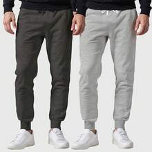 Kit Of 2 Men's Plain Flannel Sweatpants With Back Pocket - View 1
