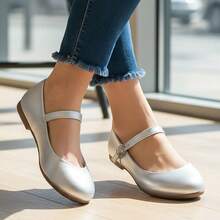 My ToT Kit Sapatilha Infantil Feminina Confortável e Meia Branca 3/4 com Laço - Prata - Visão 4