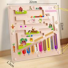Quebra-cabeça Labirinto Magnético Colorido, Brinquedo Anti-Estresse para Crianças, Brinquedo de Classificação, Tabuleiro de Habilidades Motoras Finas, Jogo Educativo de Combinação de Cores e Contagem, Adequado para Crianças Pequenas Meninos e Meninas, Presente de Natal/Aniversário/Ano Novo (Cor Aleatória) - Multicolorido - Visão 3