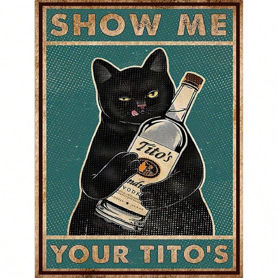 Cat Show Me Your Tito's Poster, Black Cat Poster - 彩色 - 查看 1