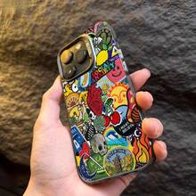 Colección de Insignias Coloridas con Personalidad, Diseño Plateado IMD a para Celebridades del Internet Adecuadas para Fundas de Teléfono 16, 15, 14, 13, 12, 11, X, XR, XS, 8, Plus Pro - Antimanchas y Elegantes17  17promax - Negro - Ver 5