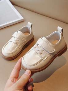 Nuevos zapatos de vestir de unicolor, cómodos y con estilo para niños, apropiados para ocasiones formales en otoño/invierno - Beis - Ver 3