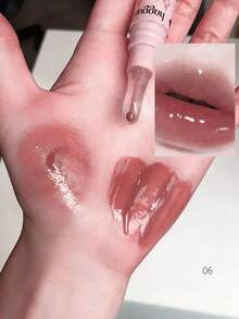 haggard EMO MONSTER Series M06 Tea Cat Lip Essence, 2-In-1 Lip Care & Makeup - Lightweight, Non-Greasy, Hydrating Glossy Finish, Suitable For Daily And Date Makeup - 3.5g/0.12oz - M06 - Xem 3